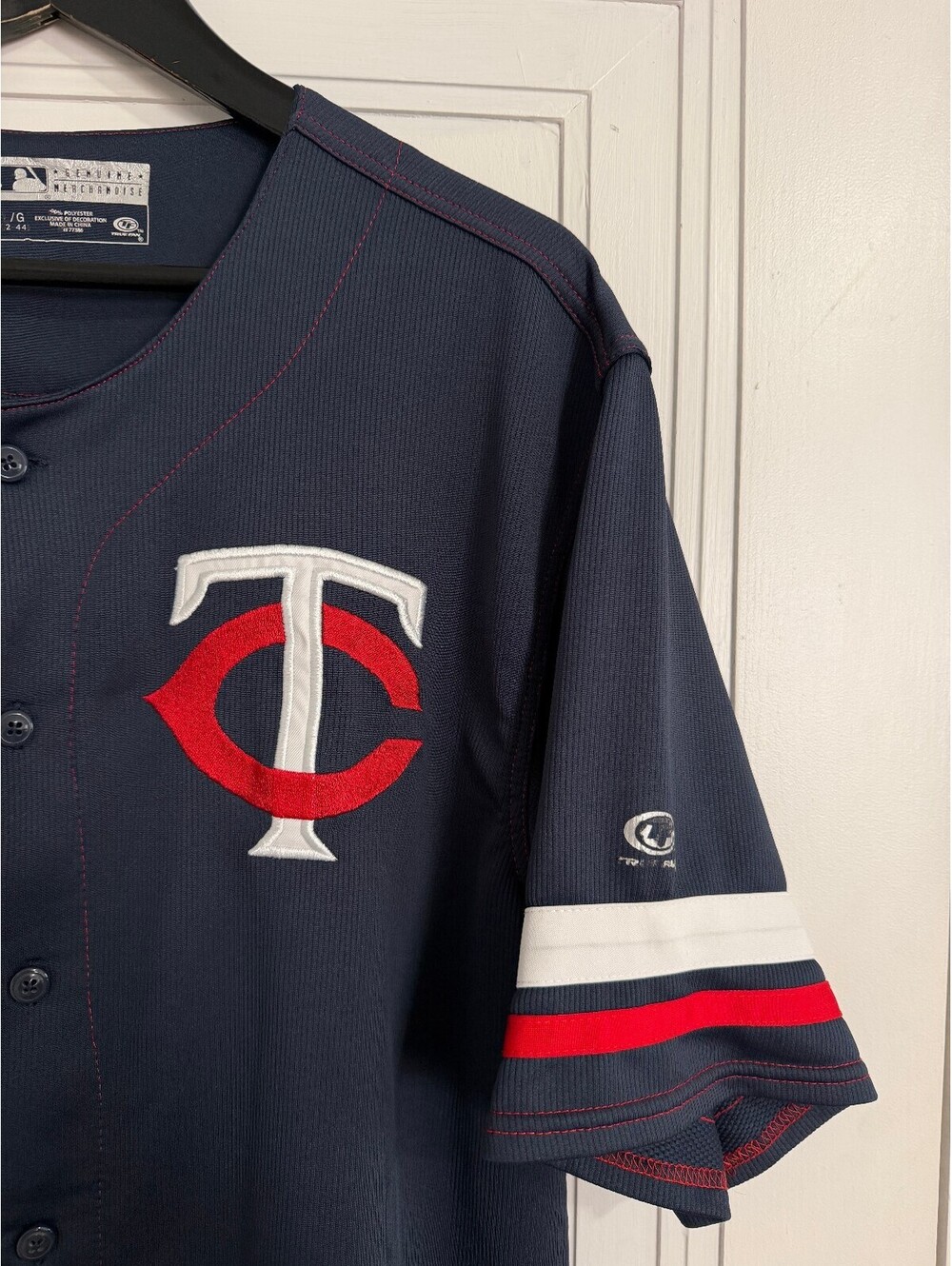 Minnesota Twins Blue Stitched Baseball Jersey Size Large - Picture 2 of 5
